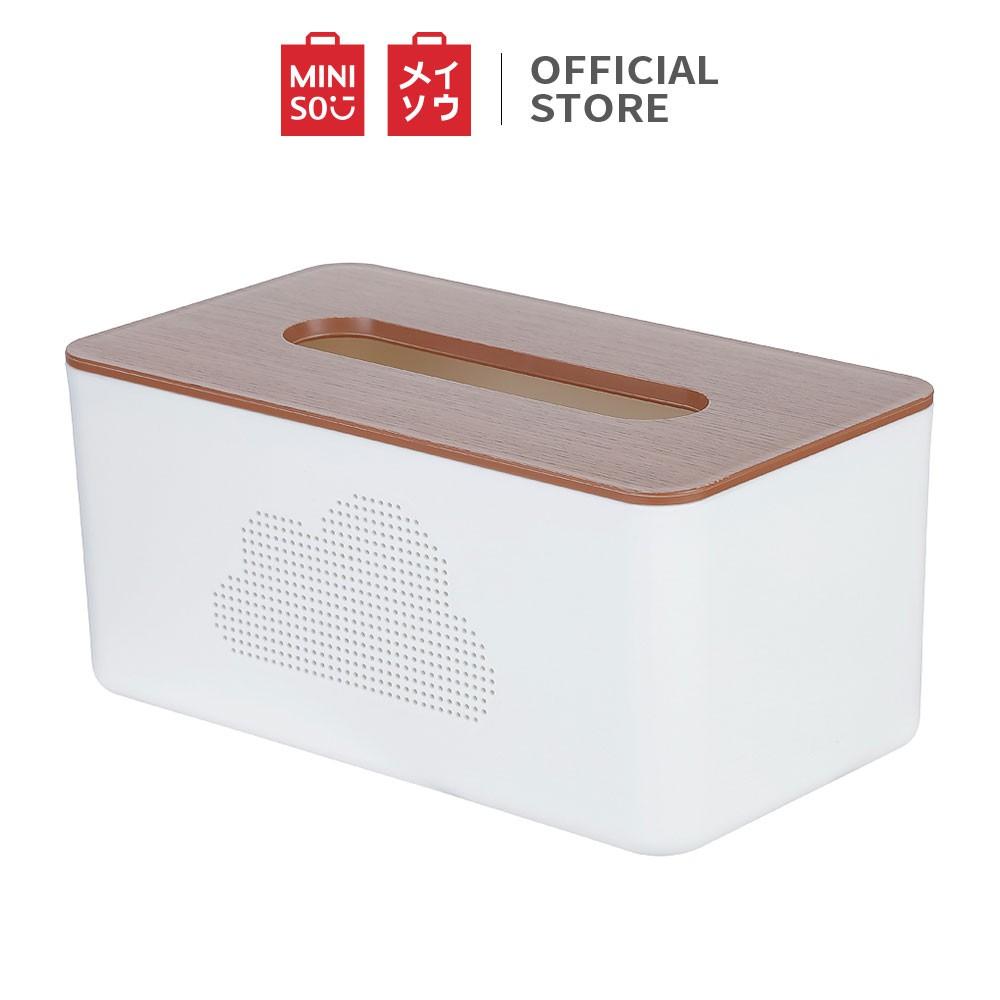 Miniso Hộp khăn giấy giả vân gỗ (cỡ lớn)