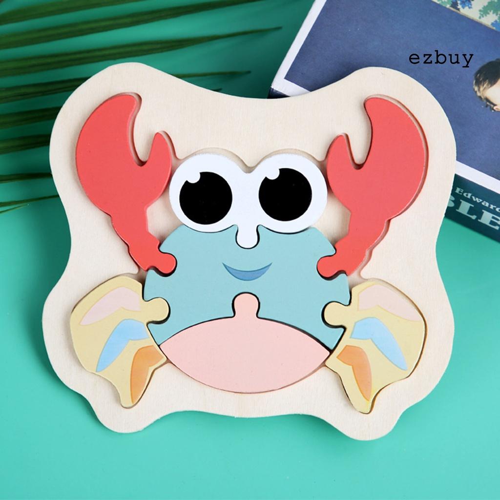 EY-Jigsaw Toy Eco-friendly Cartoon Pattern Wood 3D Pairing Jigsaw Puzzle Toy for Kids