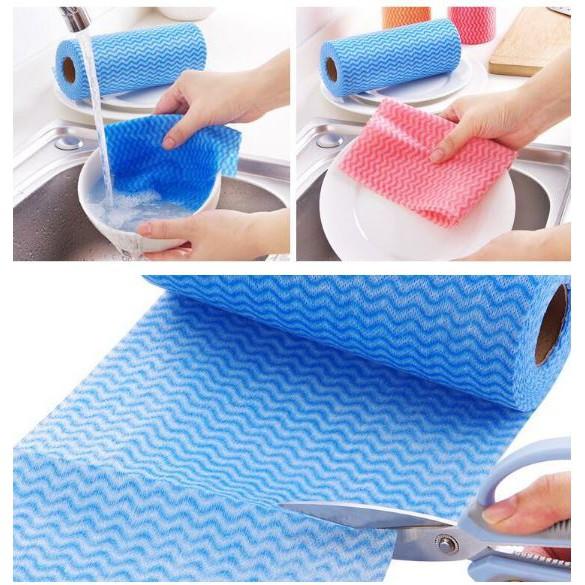 Cuộn khăn vải không dệt lau nhà bếp đa năng 21x20cm