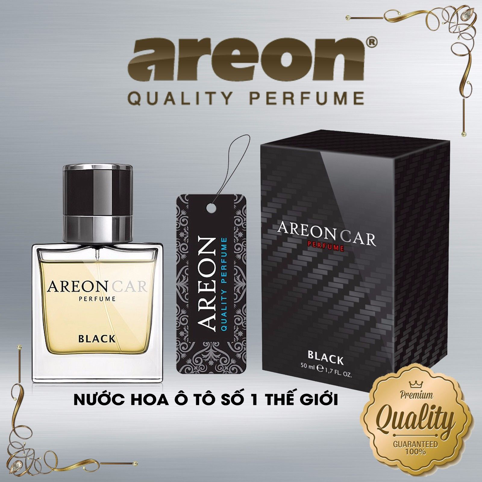 Nước hoa ô tô Areon Car Black Perfume 50ml