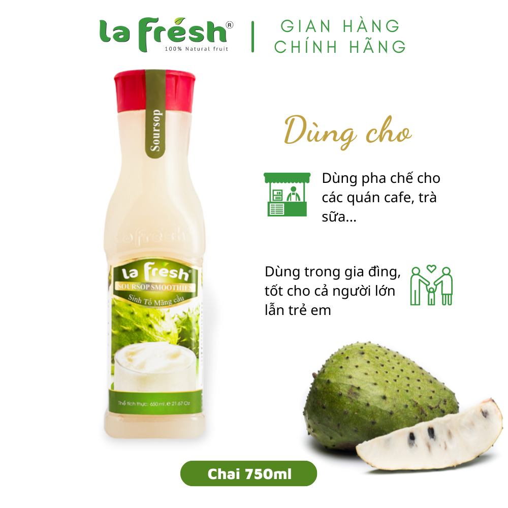 Sinh Tố Mãng Cầu Lafresh Đà Lạt Chai 650ml