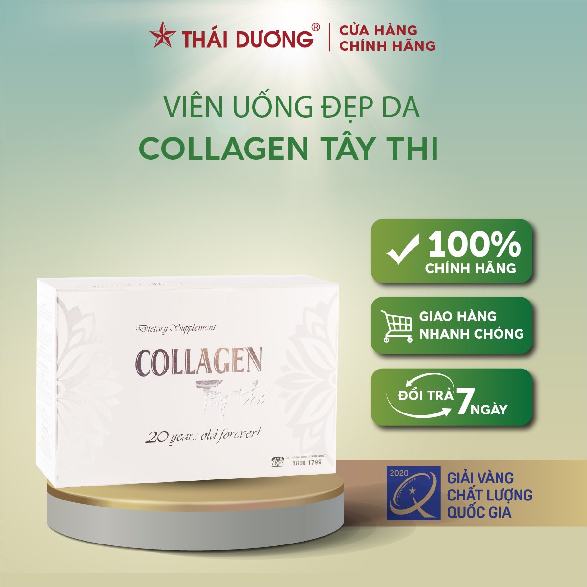 Viên uống Collagen Tây Thi mờ nám, tàn nhang Sao Thái Dương 120 viên/ hộp