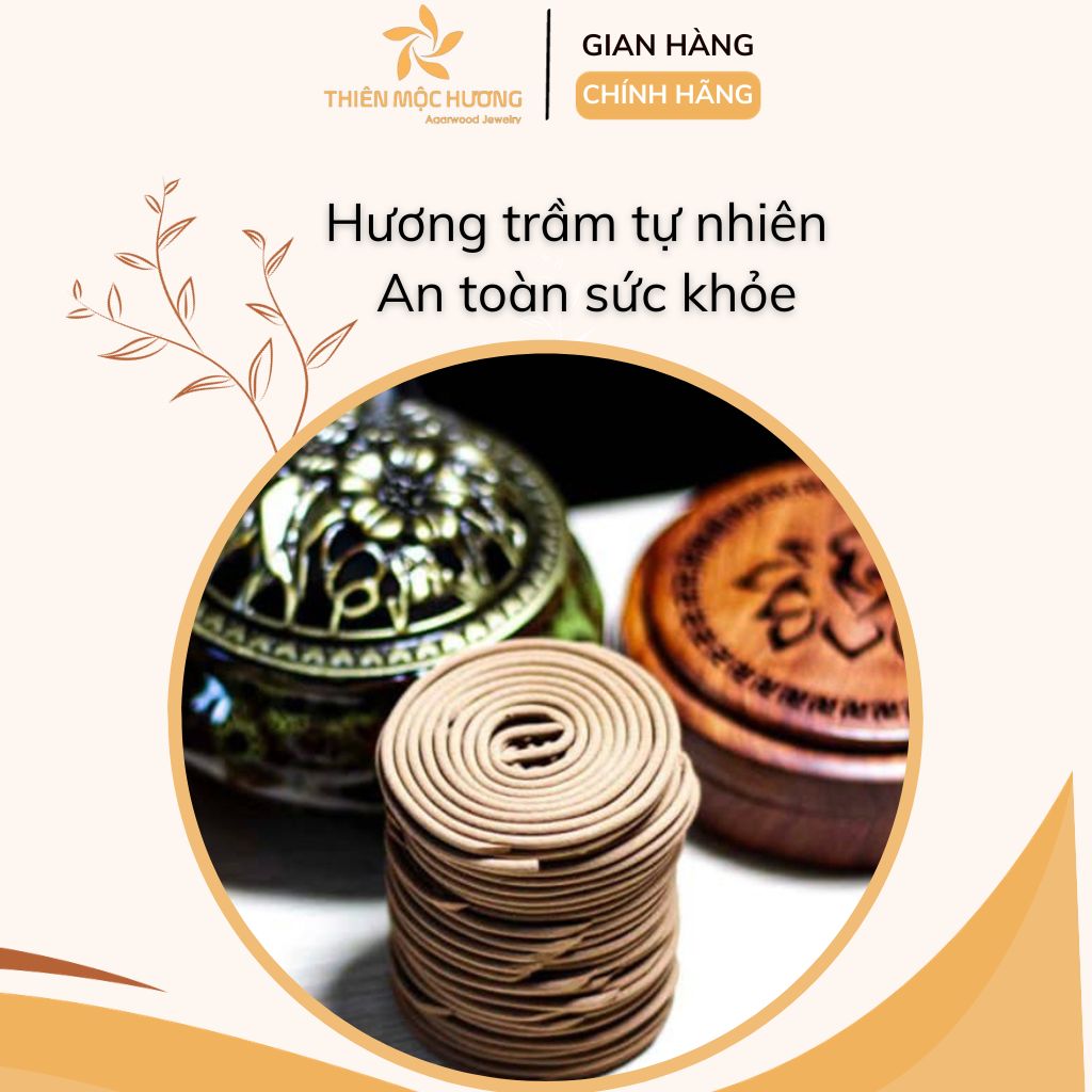 Bộ quà tặng trầm hương Lộc An Thiên Mộc Hương bao gồm nhang, lư sứ, bao lì xì và lá bồ đề