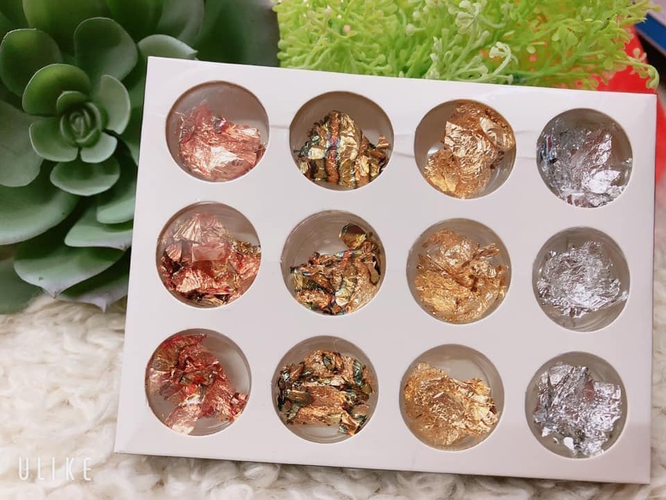 Giấy nhún vàng bạc tráng trí móng tay và làm vân đá siêu đẹp