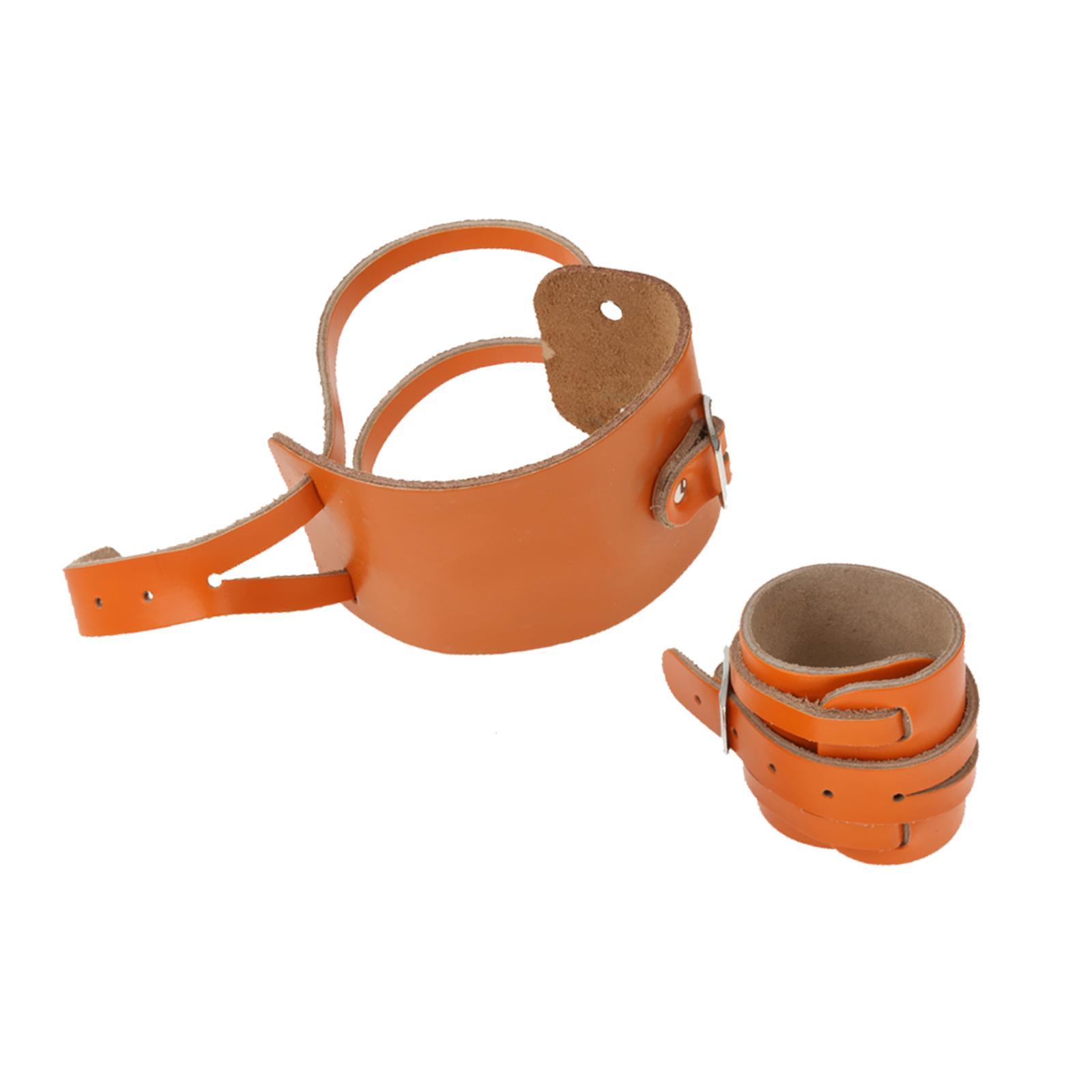 1 Pair Leather Weightlifting Wrist Support Adjustable Training Wrist Wraps