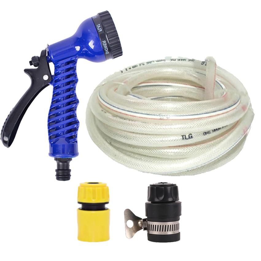 Bộ dây tăng áp 3 lần vòi xịt nước rửa xe, tưới cây loại 15m 206843