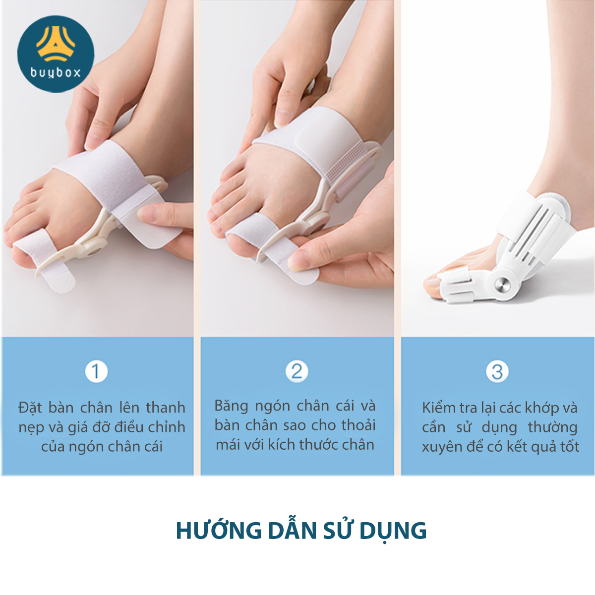 Combo 2 cặp dụng cụ chỉnh hình ngón chân cái bị vẹo Hallux Valgus chất liệu nhựa PC, vớ siliconesilicone tổ ong - Buybox