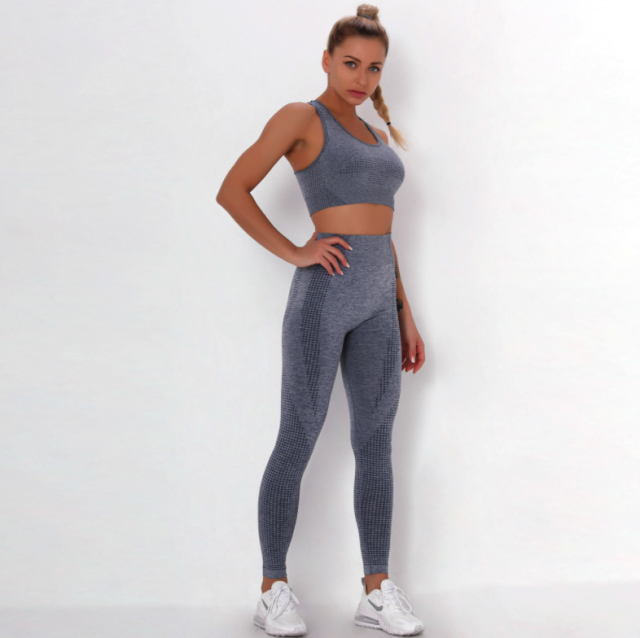 Nữ Phù Hợp Với Áo Thể Thao Thun Và Áo Ngực 2 Cái Tập Yoga Thể Dục Liền Mạch Bộ Tập Gym