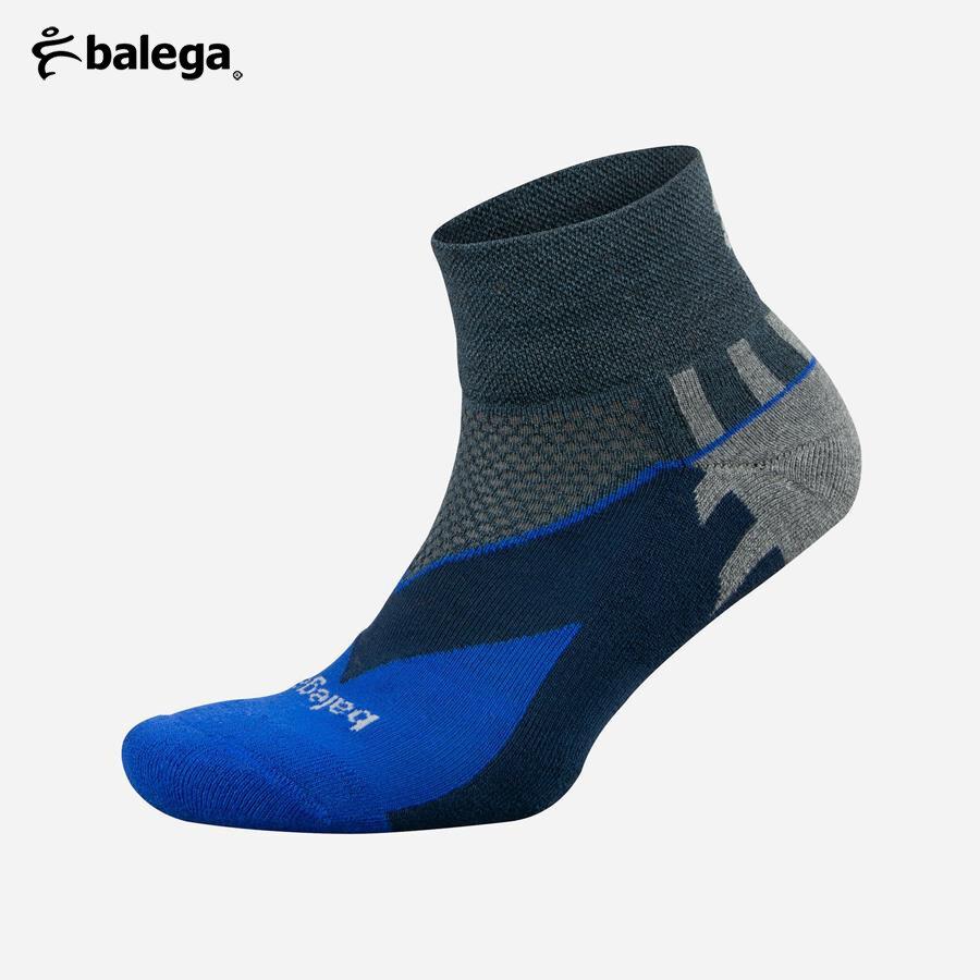 Vớ thể thao unisex Balega Quarter - Enduro V-Tech Charcoal / Cobalt - 215399