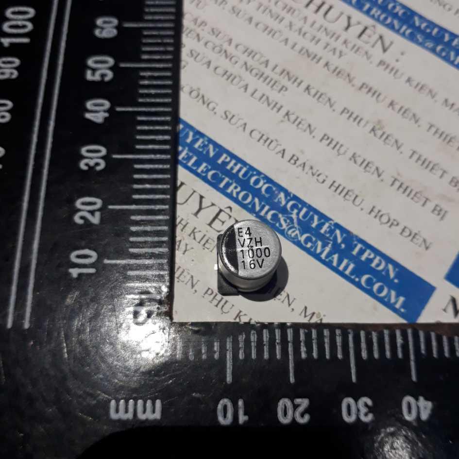 10 con tụ nhôm dán 16V 1000uF 10*10.5mm kde2660