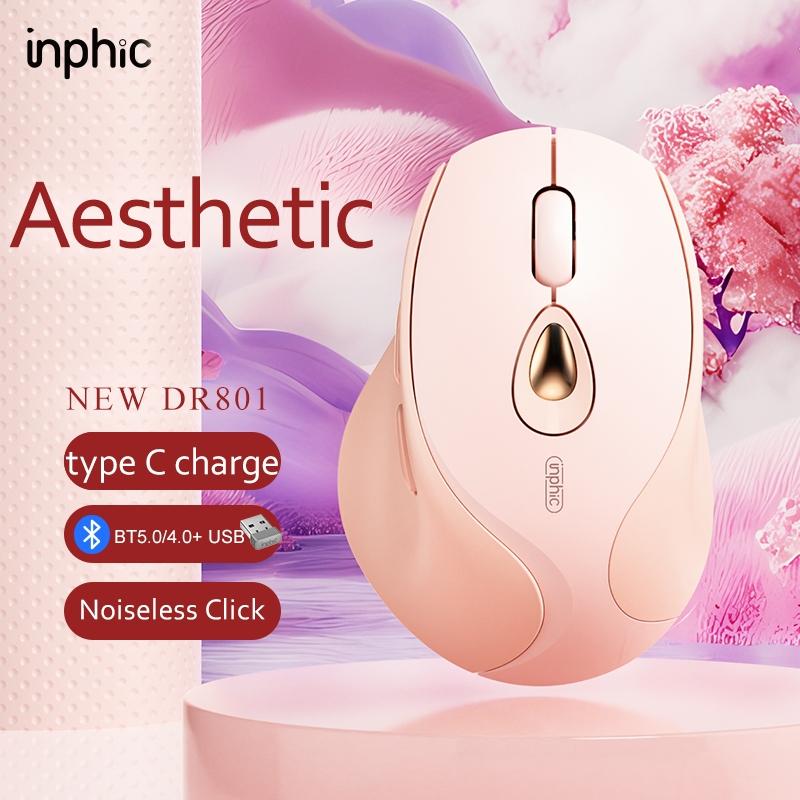 Chuột Không Dây Bluetooth 5.0 TEKKIN INPHIC DR801 Sạc Lại - hàng nhập khẩuSielnt