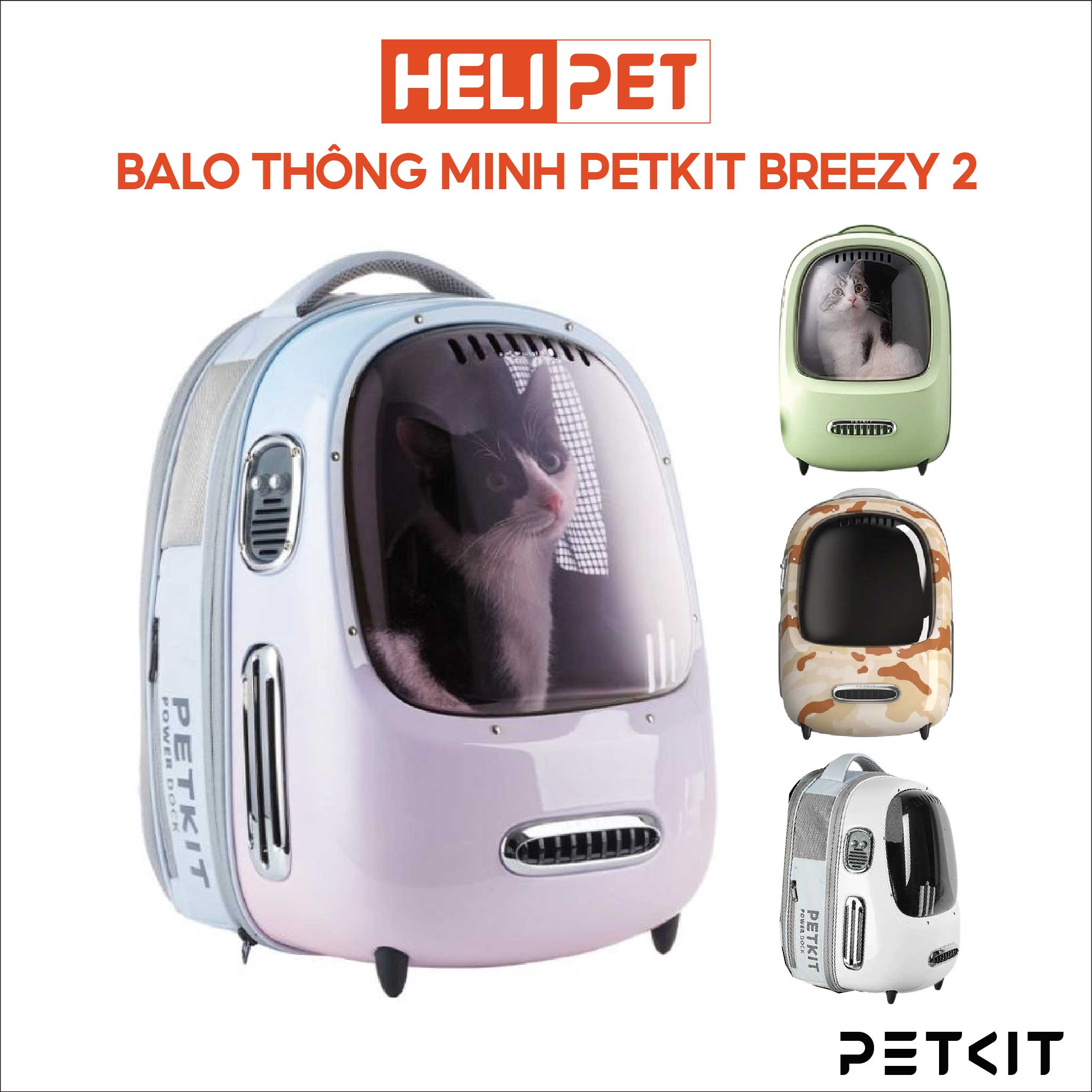 Balo Petkit Điều Hoà Thông Minh Cho Thú Cưng Petkit Breezy ver 2 New 2023 - HeLiPet