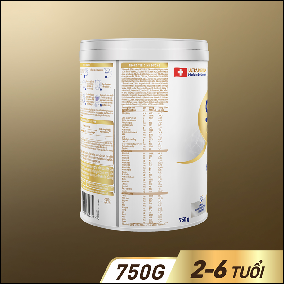 Sữa Bột S-26 ULTIMA 3 750G từ Thụy Sỹ độc quyền tăng tốc độ kết nối não bộ 2,5 lần với NUTRILEARN® CONNECT Tặng  Đồ chơi học tập cho bé (2 - 6 tuổi)