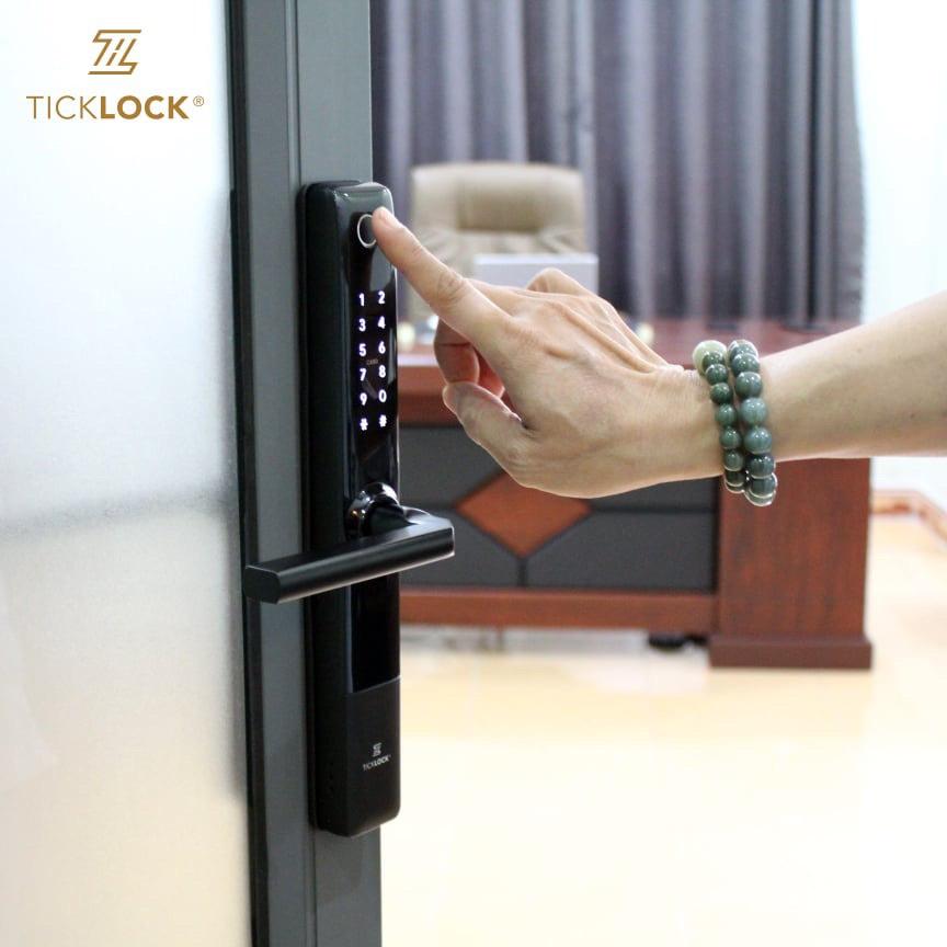 Khoá cửa vân tay I720 công nghệ Malaysia cho cửa nhôm, sắt, gỗ - APP TTLOCK