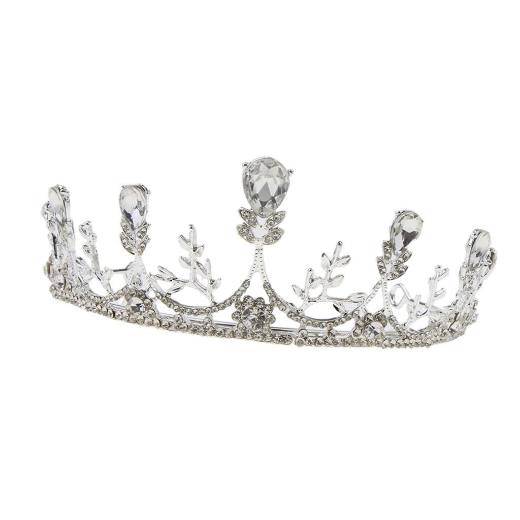 Elegant Rhinestone Leaves Tiara Crown Headband Wedding Birthday Party Tiara