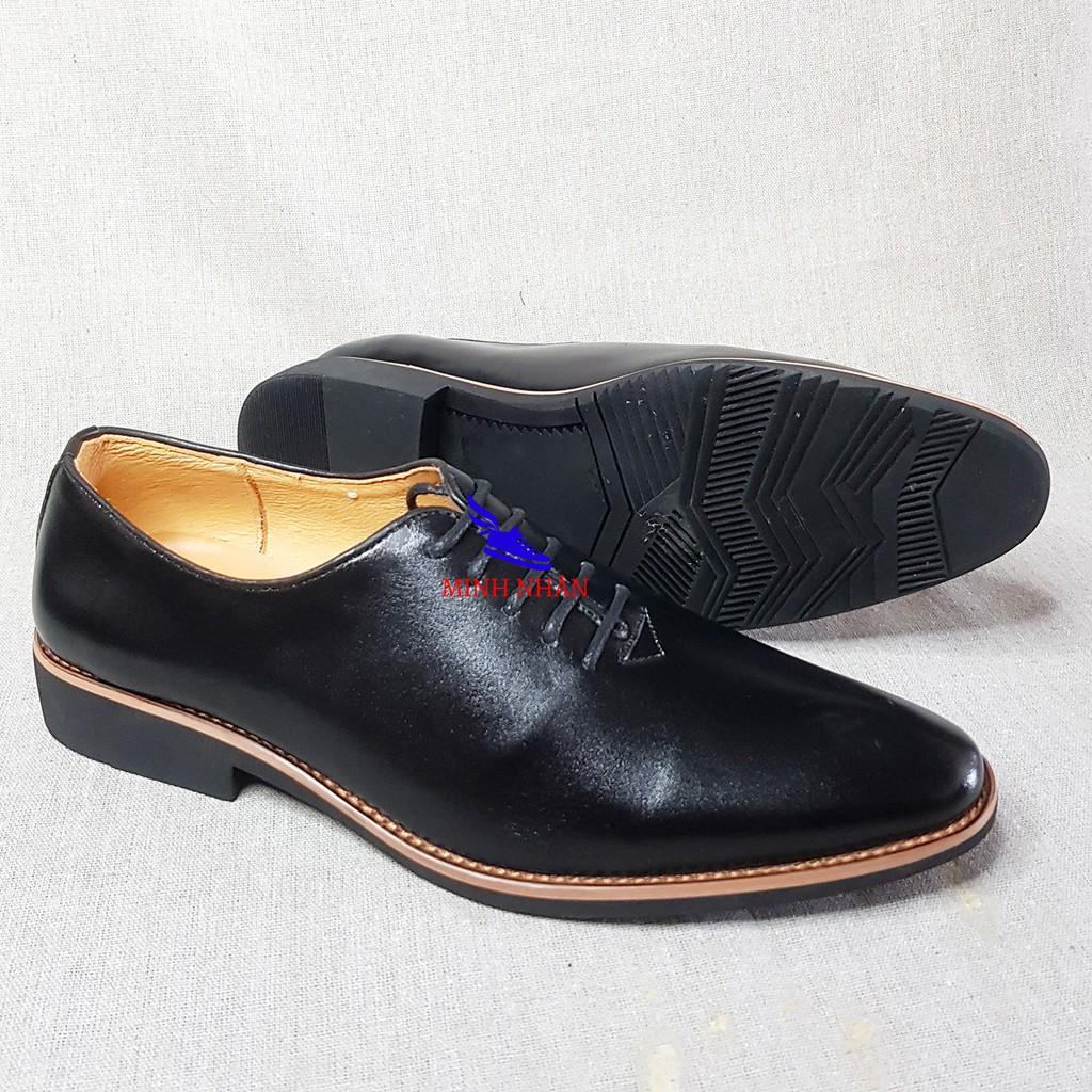 Giày da nam giày tây nam da bò LÓT DA CỪU Giày da nam cao cấp da thật lười nam da bò đẹp Công sở Oxford Shoes B-6 đen