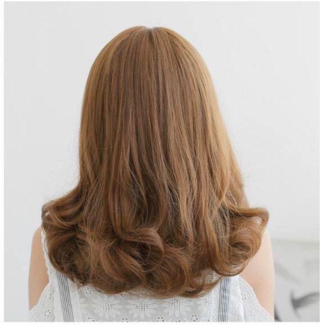 Tóc giả nguyên đầu nguyên đầu xoăn lỡ 8161