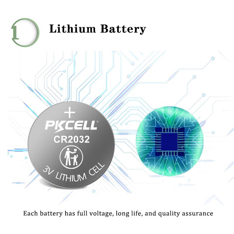 40 Chiếc PKCELL CR2032 3V Pin Nút BR2032 DL2032 ECR2032 Tế Bào Đồng Xu Pin Lithium 3V CR 2032 Pilepilas Pin