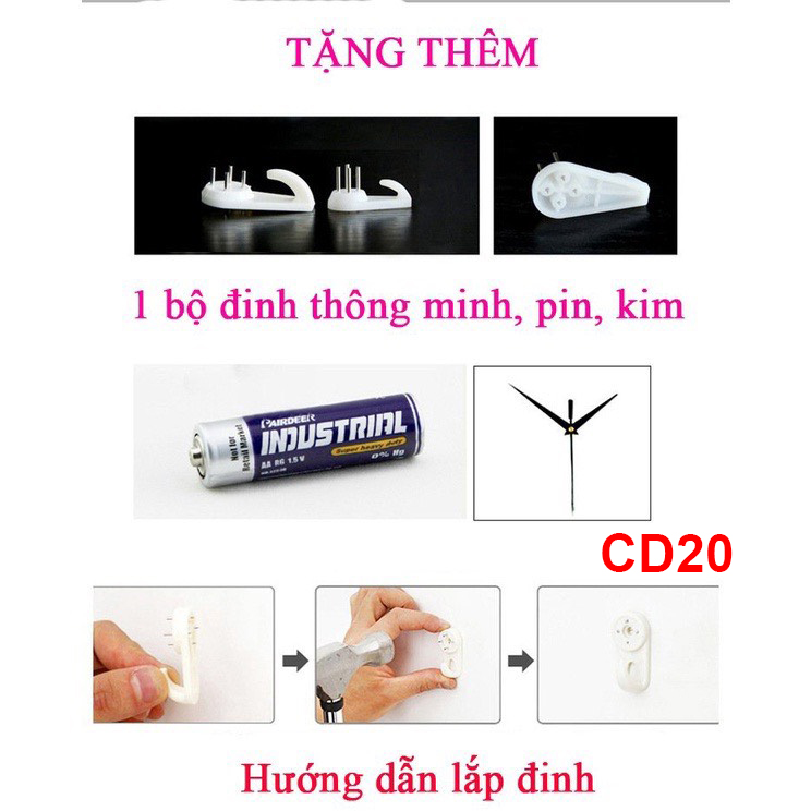 Đồng hồ treo tường trang trí decor CD20 kích thước 100 x 50 cm
