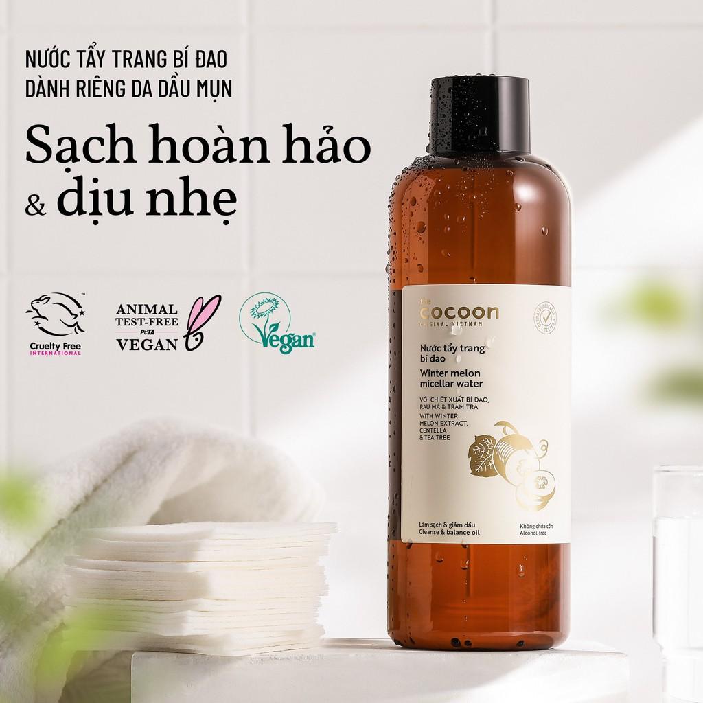 Nước tẩy trang bí đao THE COCOON sạch sâu dịu nhẹ Winter Melon Micellar Water 500ml COCN11