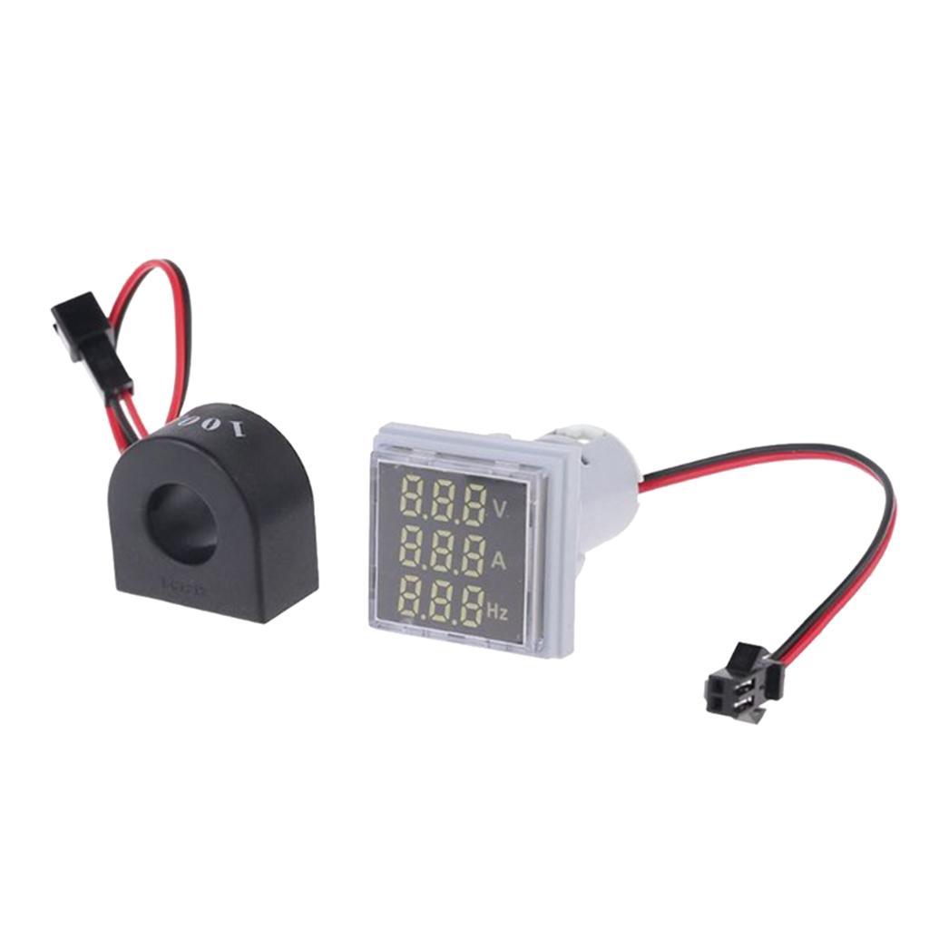 2pcs Square LED Digital Hertz Meter Voltage Current Frequency Indicator