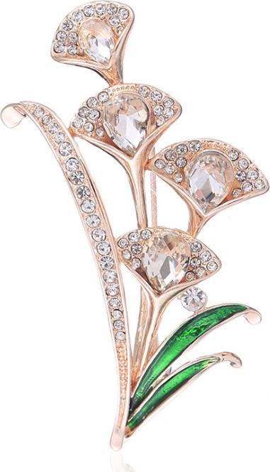 Cài áo thời trang đính đá dẻ quạt sang trọng