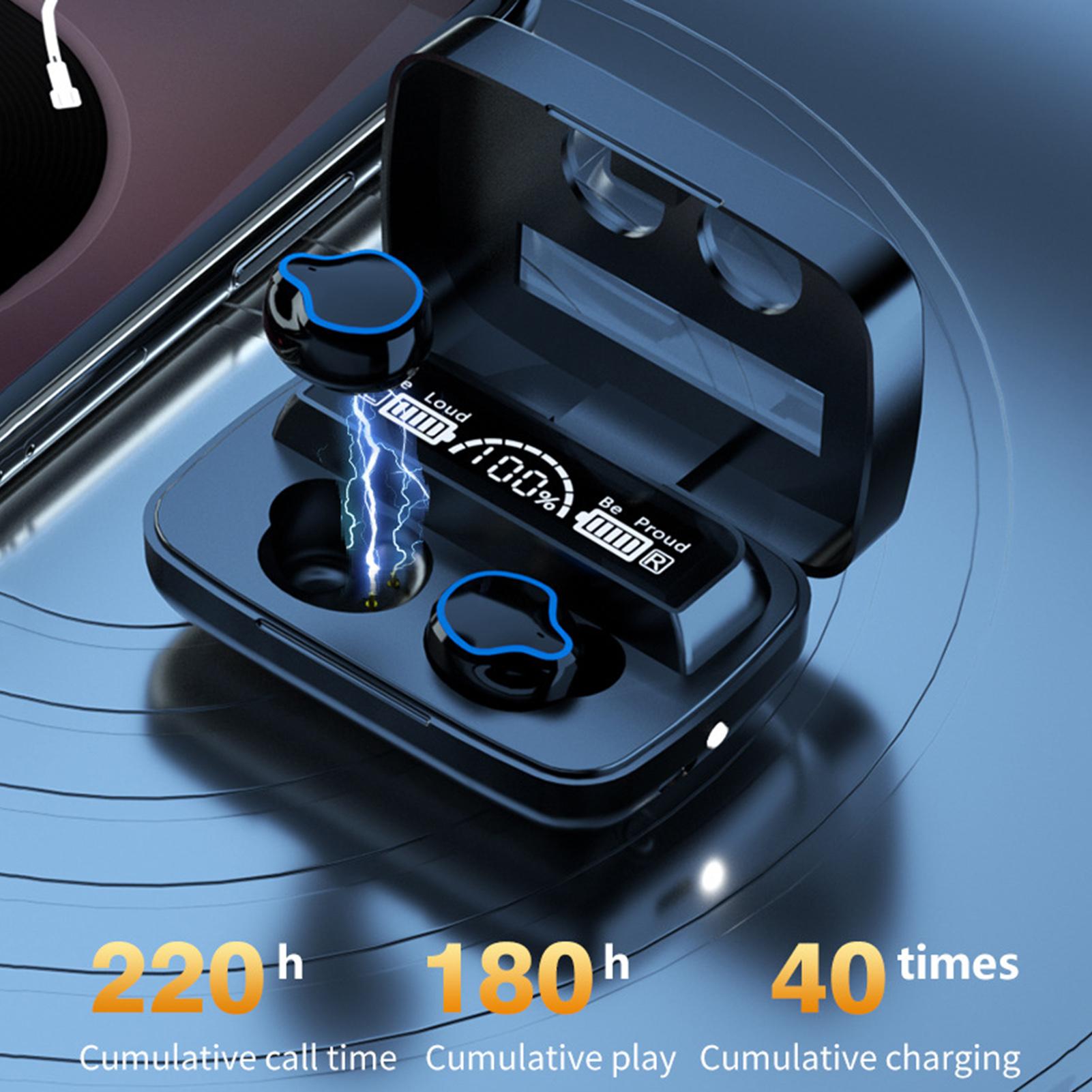 Tai nghe không dây M9 TWS BT5.1 màn hình kỹ thuật số độ nét cao Âm thanh HiFi IPX7 Chống nước