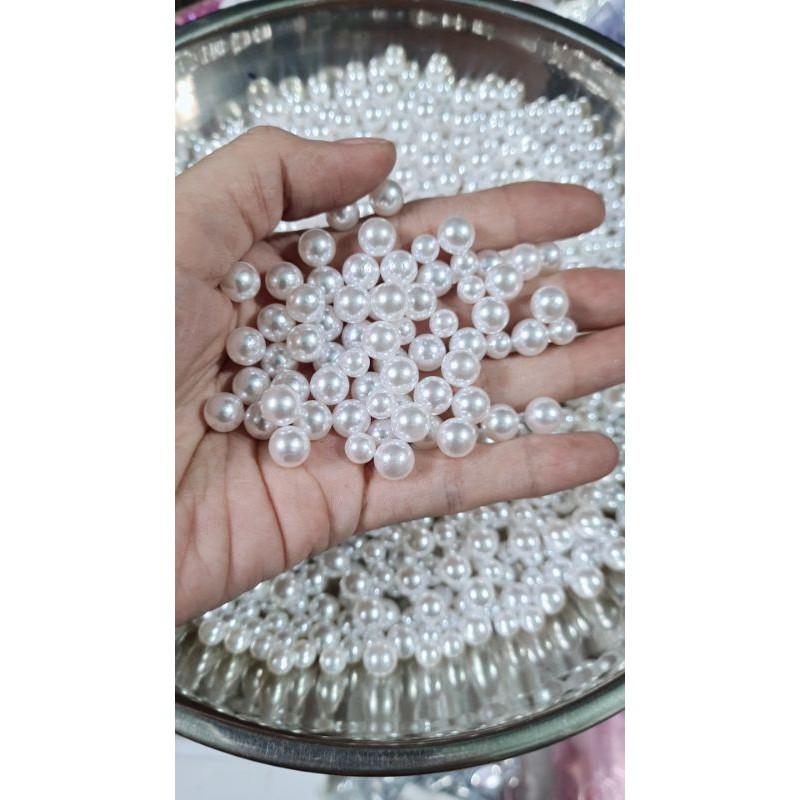 Hạt trai không lỗ 6mm và 8mm trộn chung gói 100gr