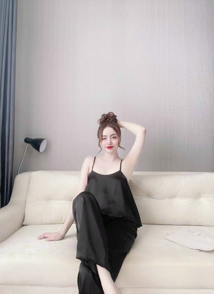 Bộ satin 2 dây đắp chéo