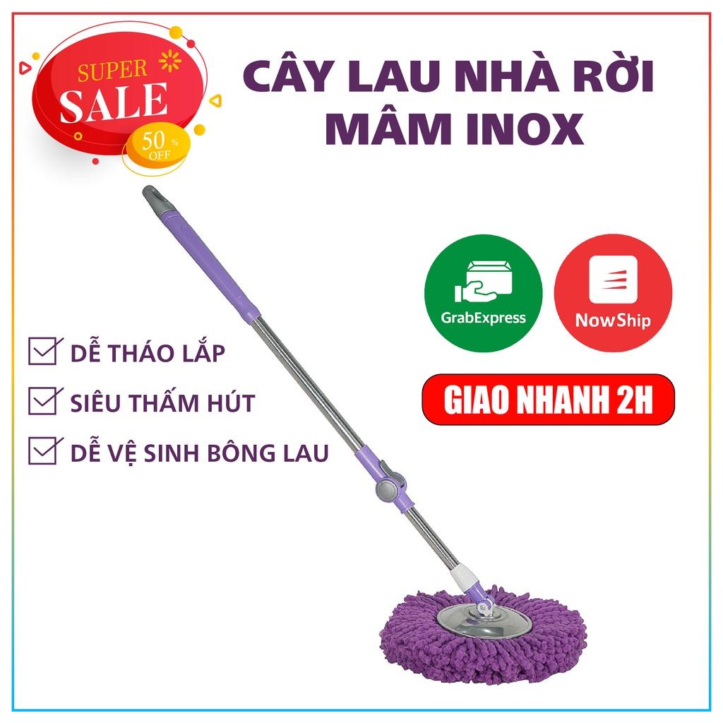 Cây lau nhà rời 360 độ bàn xoay inox và nhựa