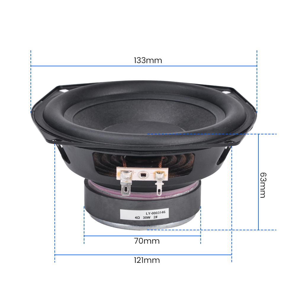 AIYIMA 1PCS loa loa siêu trầm 5,25 inch 4 ohm 30W loa loa siêu âm thanh bass cho giá sách loa màu