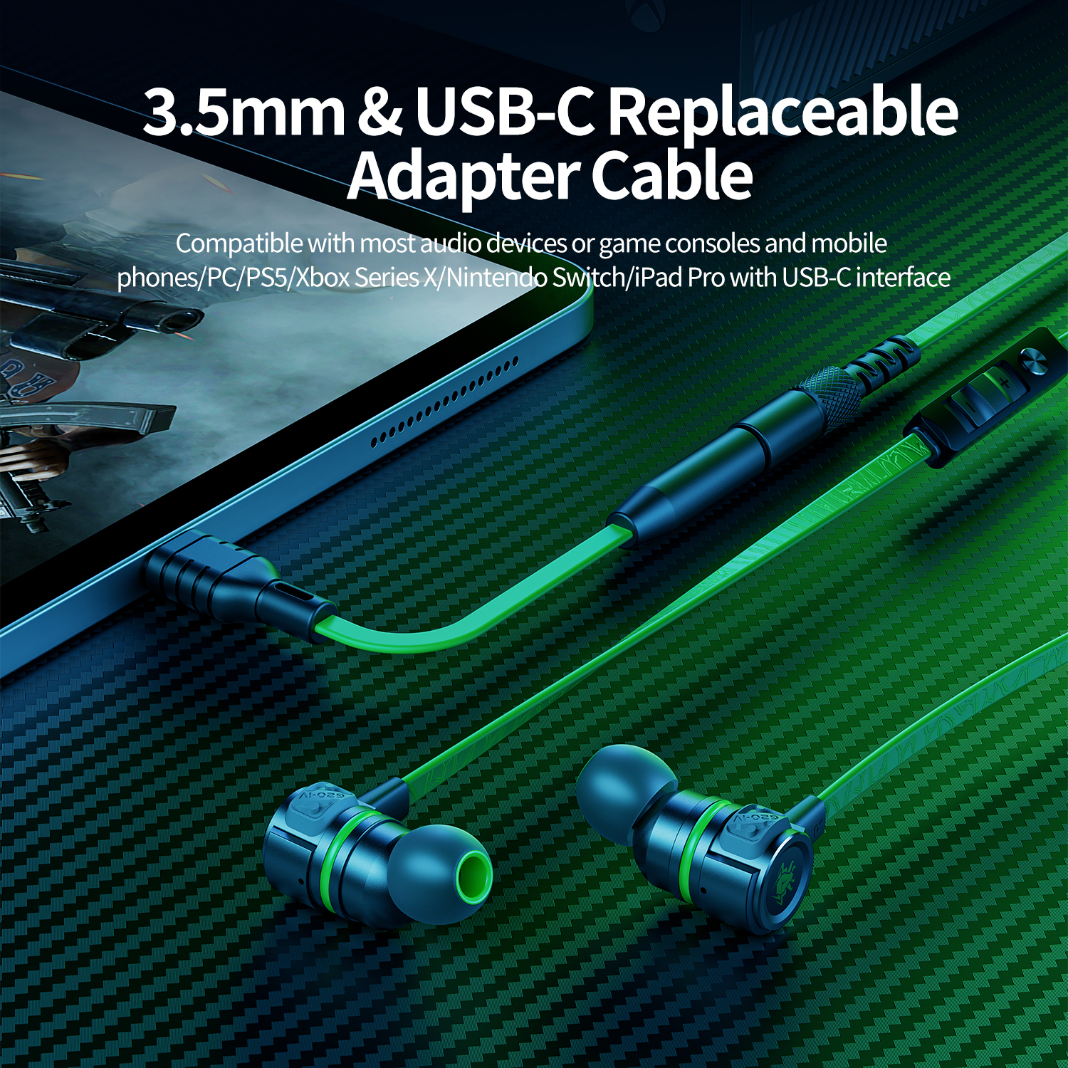 Tai nghe Game thủ, tai nghe in ear gaming Plextone G20 mẫu mới 2019 dây dẹt chống rối, Jack 3.5mm chữ L chống gẫy, Microphone Built in Filter Circuit – Hàng Chính Hãng