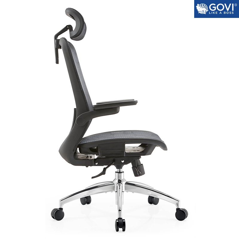 Ghế công thái học Ergonomic GOVI Como C212A - Tựa đầu điều chỉnh độ cao, lưng và đệm bọc vải lưới 3D, thiết kế tinh tế