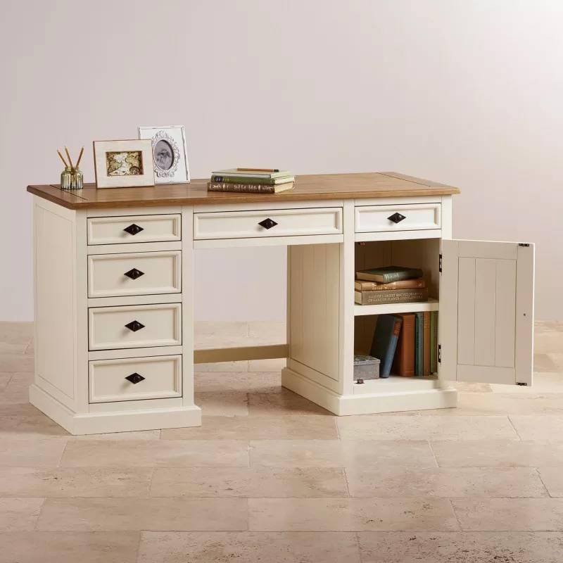 Bàn Làm Việc Shutter Gỗ Sồi Ibie OTDSHUO - Trắng