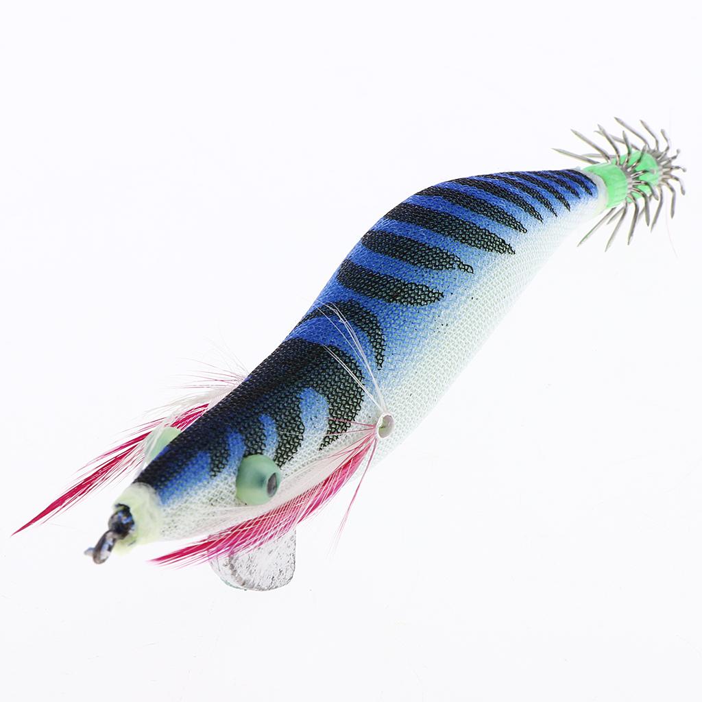 2x3.5# Squid Jigs Luminous Fishing Lures Artificial Baits Shrimp Blue