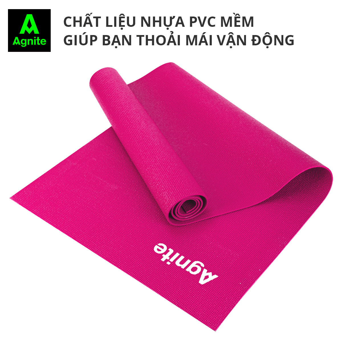 Thảm tập Yoga và GYM chuyên dụng dày 10mm kèm túi đựng Agnite - NBR nguyên khối, độ đài hồi tốt, chống lún - Chống trơn trượt, độ bám cao, ngăn ngừa hôi và ẩm mốc - Kèm dây buộc - Hàng chính hãng - EL108 / EL110