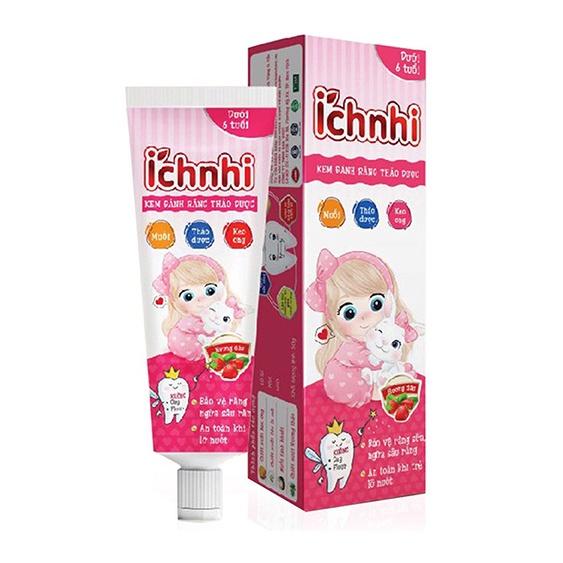 Kem đánh răng thảo dược Ích Nhi hương dâu 50g (dưới 6 tuổi)