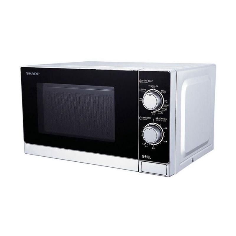 Lò Vi Sóng Có Nướng SHARP Cơ R-G222VN-S 20 lít - Rã đông, hâm, nấu, nướng- Hàng Chính Hãng