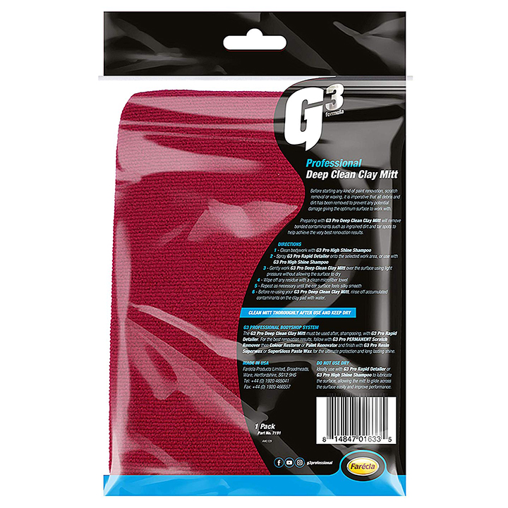 Găng tay vệ sinh bề mặt Farécla cao cấp G3 Pro Deep Clean Clay Mitt