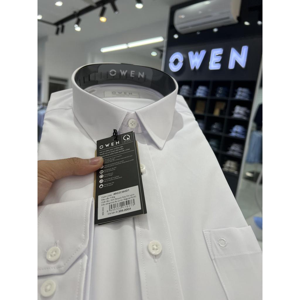 OWEN Áo Sơ mi Trắng dài tay dáng REGULAR sợi Recycle - Mã AR221560DT