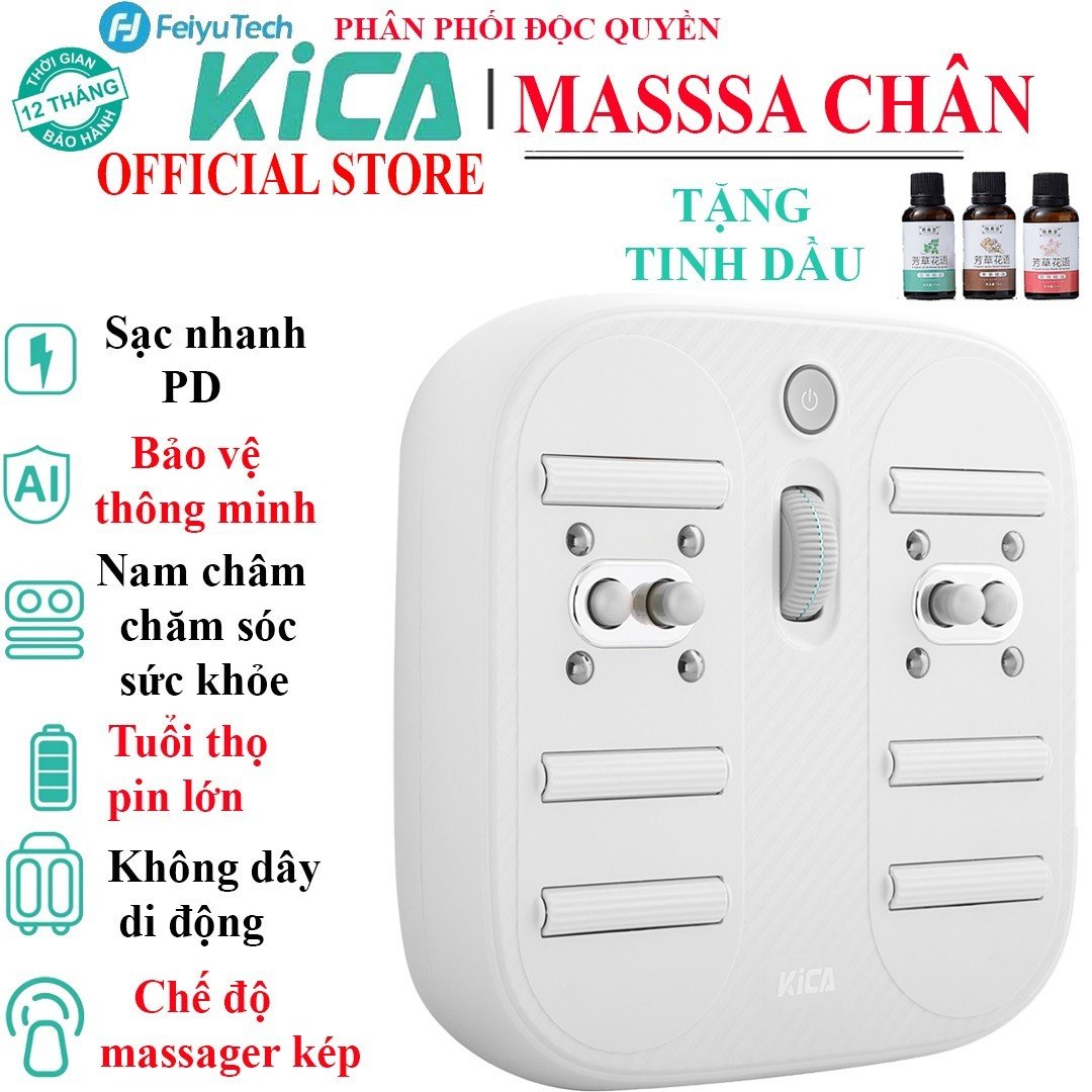 [ TẶNG TINH DẦU ] Máy Massage Chân KICA Foot Massager, Máy Massage Lòng Bàn Chân, Bắp chân, Mông, Lưng Công Nghê Hiện Đại, Xoa Bóp Thư Giãn, Giải Tỏa Căng Thằng Mệt Mỏi - Hàng Chính Hãng