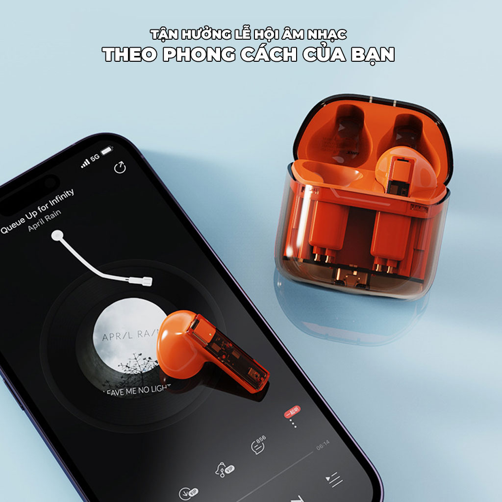 Tai Nghe Bluetooth HXSJ Air-S11 Bluetooth 5.3 Không Dây Cảm Ứng Vân Tay, Âm Bass Trầm Ấm Sống Động, Chống Ồn Khoảng Cách Kết Nối Lên Đến 10m - Hàng Chính Hãng