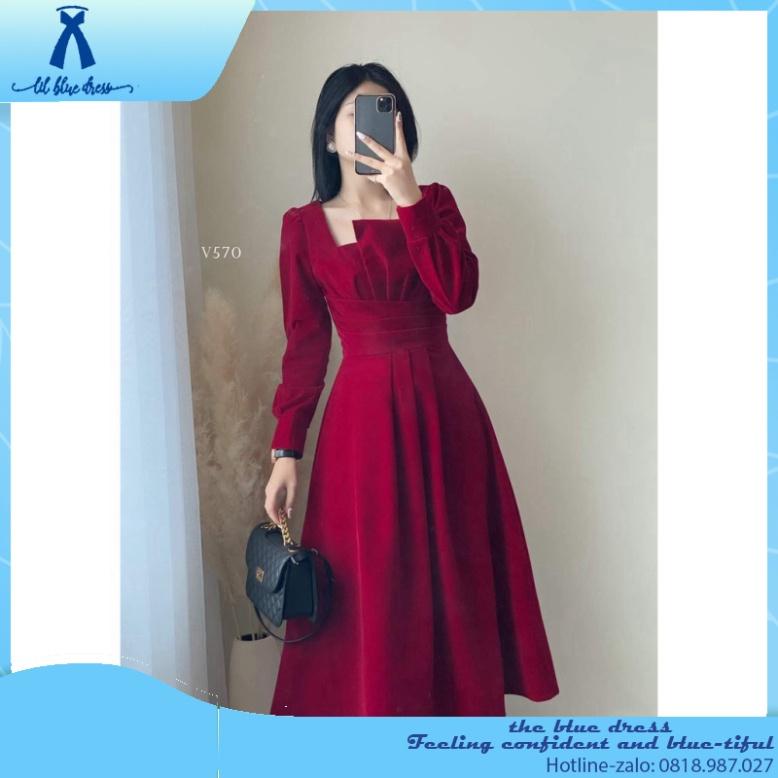 QUẢNG CHÂU CAO CẤP Đầm dự tiệc xòe tay phồng cách điệu Julliet Dress  lady xanh bigsize công