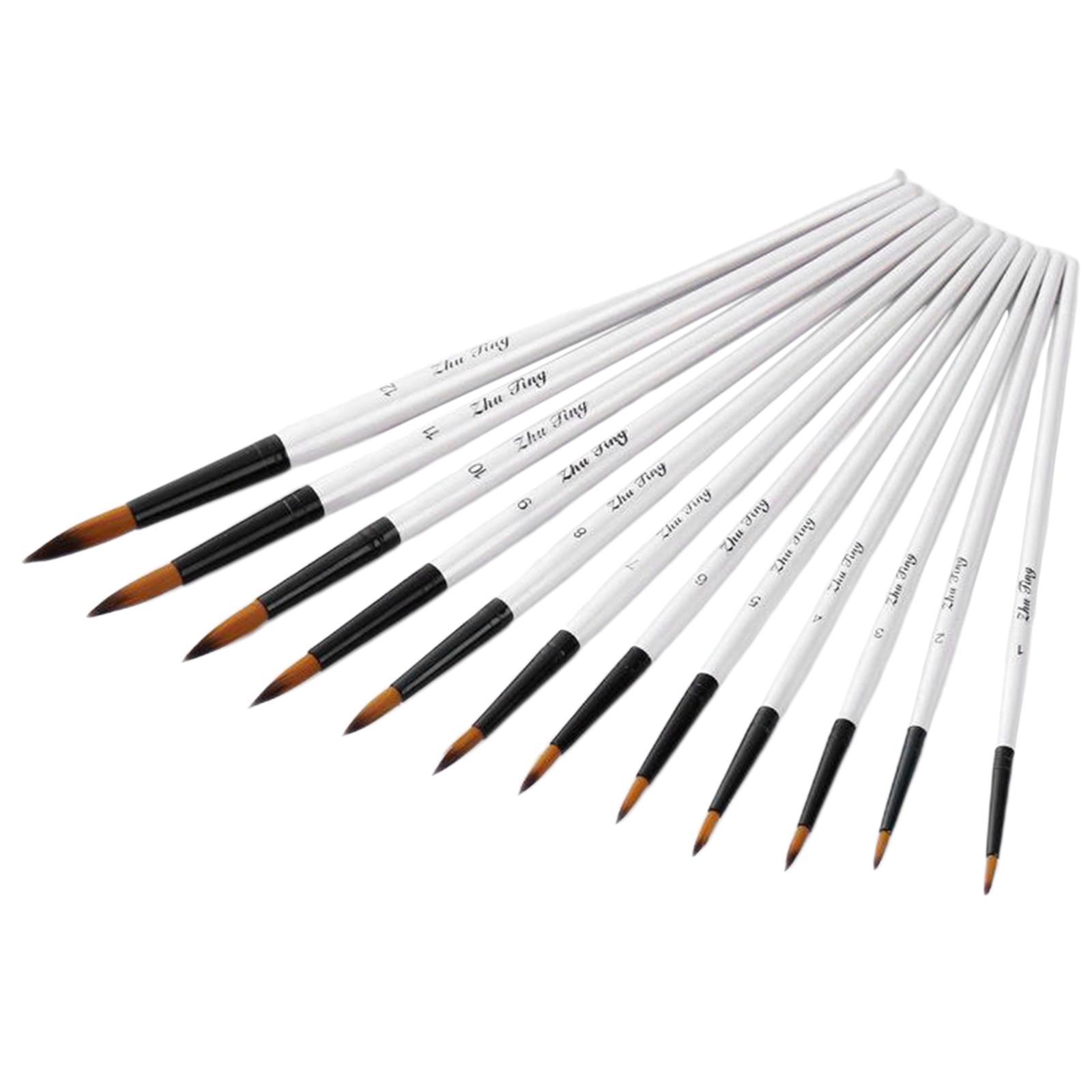 Paint Brushes Set,12Pcs Round Pointed Tip Paintbrushes Nylon Hair Artist Acrylic Paint Brushes for Acrylic Oil Watercolor, Face Nail Art,Rock Painting