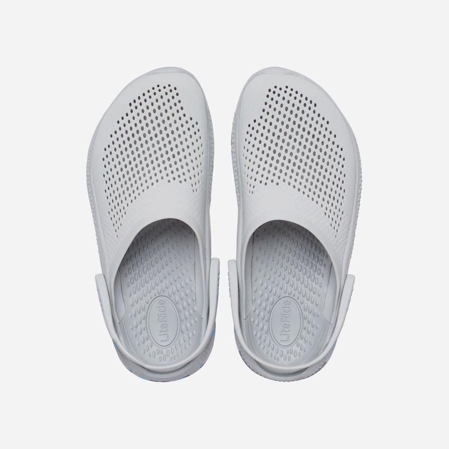 Giày lười unisex Crocs FW LiteRide 360 Clog U Marbled LGy/Oxgn - 207634-0ZU