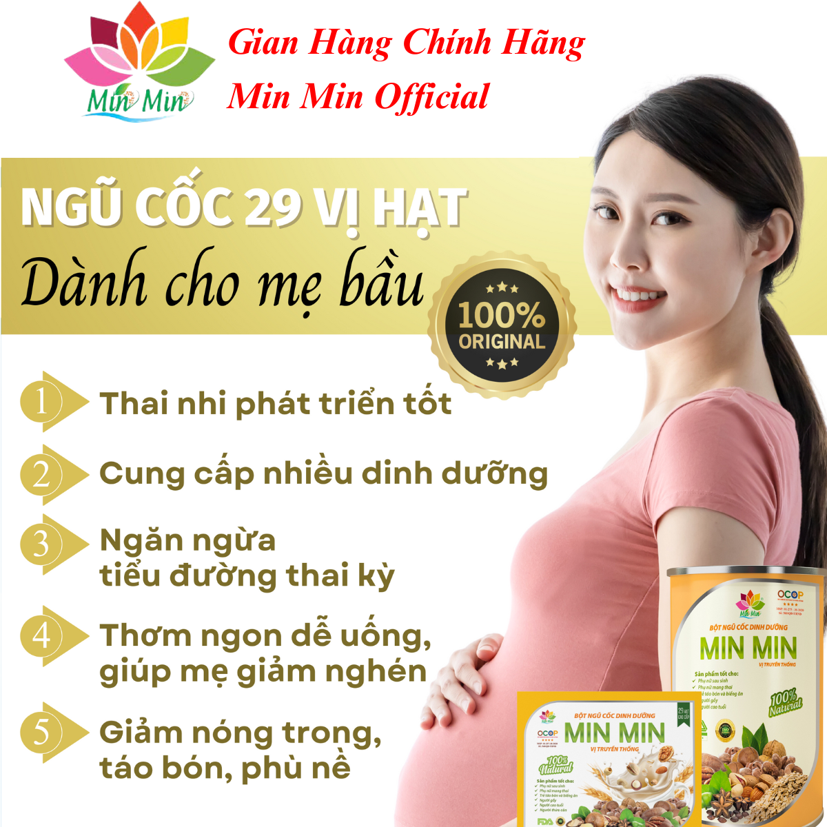 2 Hộp Ngũ Cốc Bầu Lợi Sữa Dinh Dưỡng Min Min 29 Vị Hạt Truyền Thống Ngũ Cốc Min Min Dinh Dưỡng Cho Cả Gia Đình