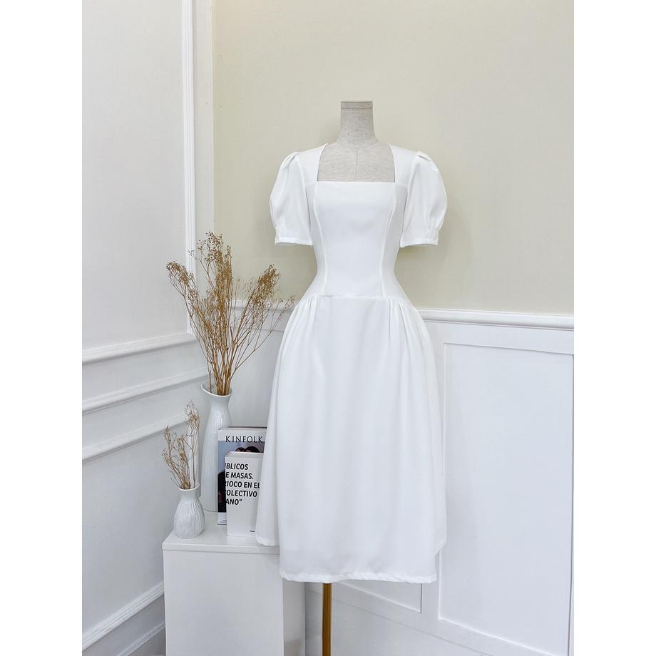 BBSTORE'S Đầm Xòe Tay Phồng Cổ Vuông Dự Tiệc - D1196