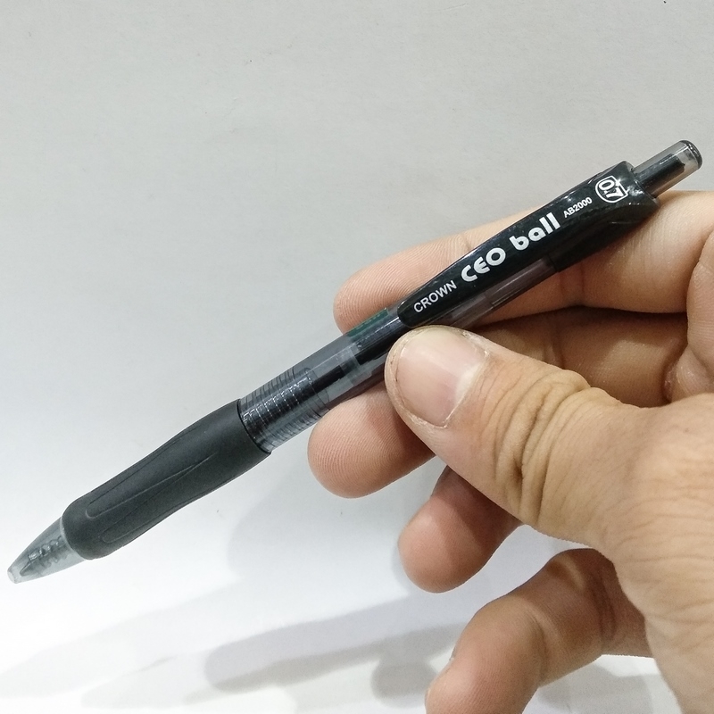 Bộ 2 Bút Bi Crown AB - 2000R (0.7mm, Mực Đen)