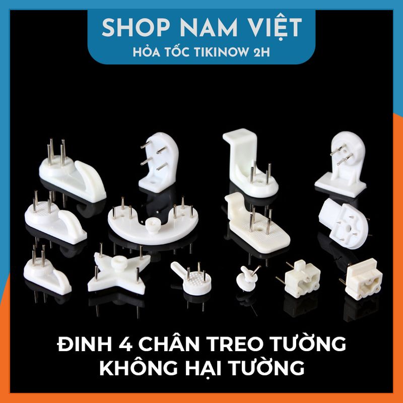 Đinh 4 Chân Đóng Tường Không Cần Khoan Treo Tranh, Giá Đỡ Khung Tranh