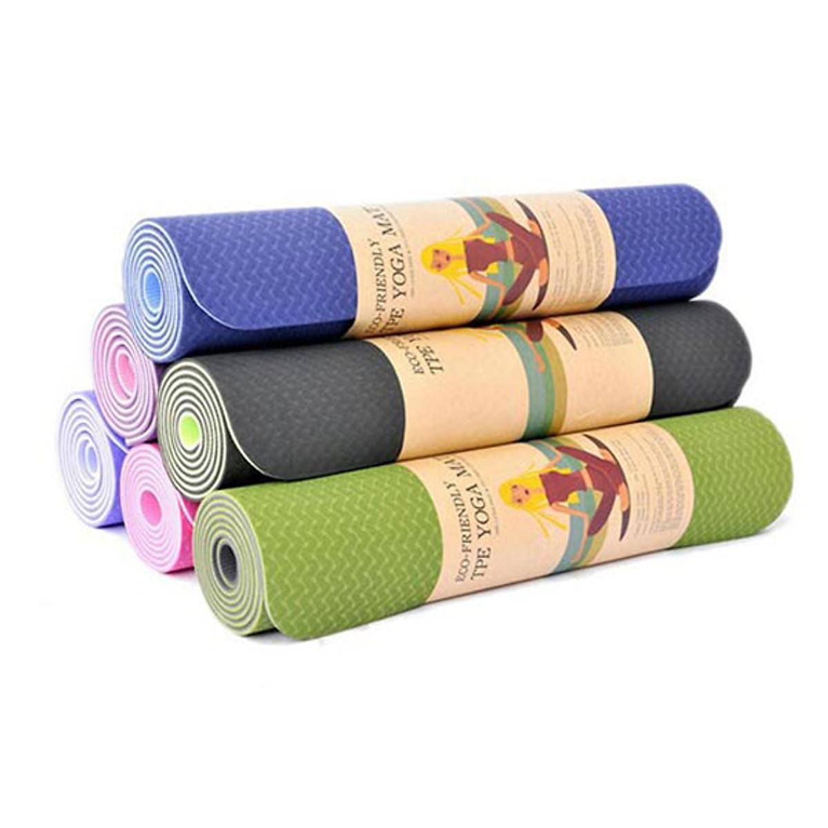 Thảm Yoga 2 Mặt Cao Cấp (173Cm X 61Cm X 6Mm) TặNg Kem 1 Khăn GộI ĐầU HàN QuốC ( Giao MàU NgẫU Nhiên ) - Giao Hàng Toàn Quốc